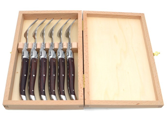 Coffret de fourchettes de table Laguiole, manche en bois de violette