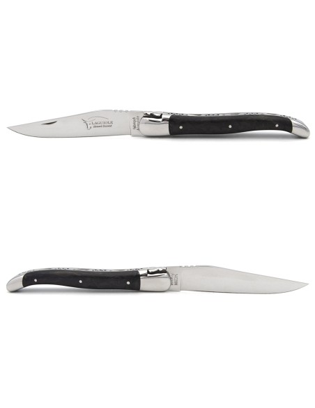 Laguiole pocket knife, forged carbon fiber handle, 12 cm, forged bee