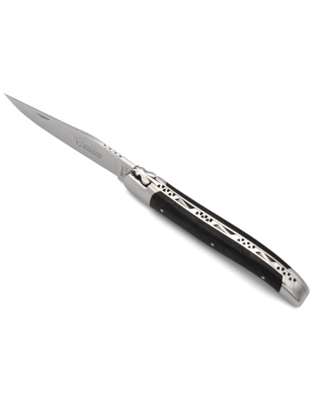 Laguiole pocket knife, forged carbon fiber handle, 12 cm, forged bee