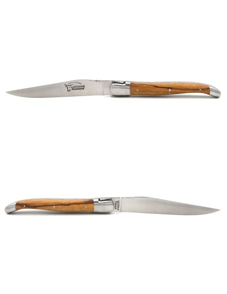 Coffret de couteaux de table de Laguiole, manche galbé en bois serpent