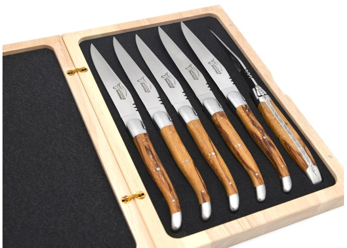 Laguiole Steakmesser, breiterer Griff aus Marmorholz