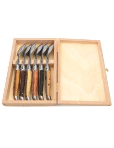 Cuillères à soupe Laguiole, manche galbé en bois divers 2