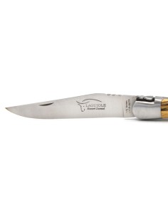 Laguiole-Messer mit Label Geografische Angabe, 12 cm Griff aus Aubrac-Buchenholz, einzelne Klinge, mattes Edelstahl-Finish 2
