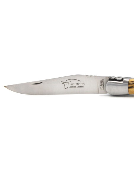 Laguiole knife with Geographical Indication label, 12 cm Aubrac beech wood handle, blade only, matt stainless steel finish