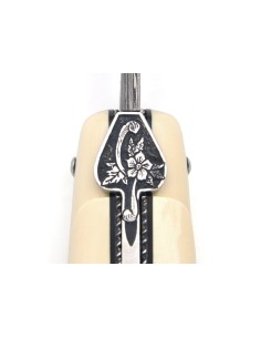 Ivoire de mammouth & deux inserts en molaire de mammouth bleue 2