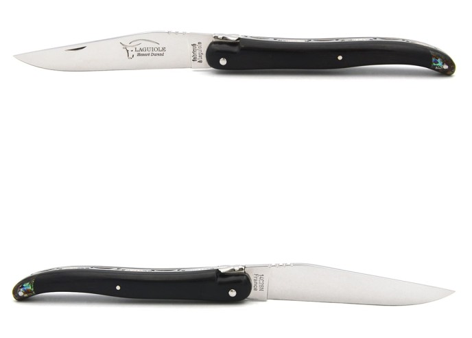 Laguiole 12cm, Ebenholz mit einer hinteren Heftbacke aus Seeohren