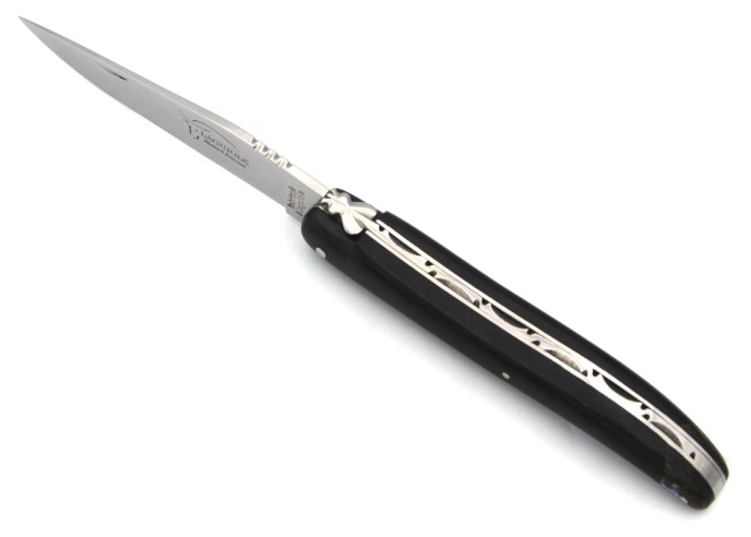 Laguiole 12cm, Ebenholz mit einer hinteren Heftbacke aus Seeohren
