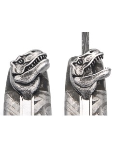 Laguiole pliant avec une abeille mécanique motif tête de T. rex