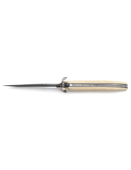 Laguiole 13 cm, mechanical bee, mammoth ivory, Damascus steel blade