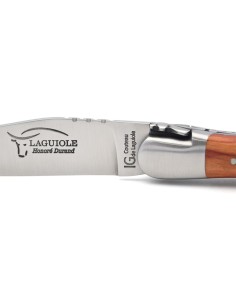 Laguiole-Messer mit Label Geografische Angabe, 12 cm Griff aus Rosenholz, einzelne Klinge, mattes Edelstahl-Finish 2