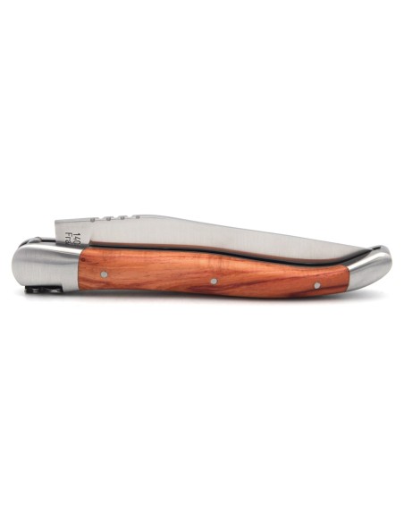 Couteau de Laguiole labellisé indication géographique, manche de 12 cm en bois de rose, lame seule, finition inox mat