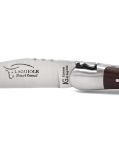 Laguiole-Messer mit Label Geografische Angabe, 12 cm Griff aus Veilchenholz, einzelne Klinge, mattes Edelstahl-Finish 2