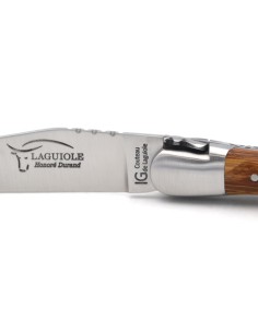 Laguiole-Messer mit Label Geografische Angabe, 12 cm Griff aus Marmorholz, einzelne Klinge, mattes Edelstahl-Finish 2