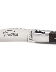 Laguiole-Messer mit Label Geografische Angabe, 12 cm Griff aus Palme, einzelne Klinge, mattes Edelstahl-Finish 2