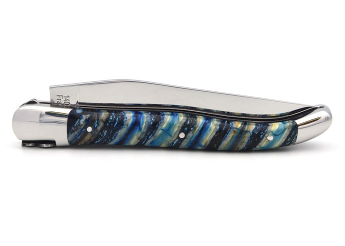 Laguiole with Geographical Indication label, 12 cm blue mammoth molar handle