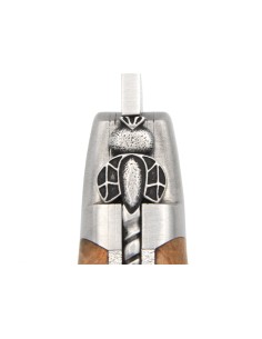 Couteau de Laguiole labellisé indication géographique en genévrier, abeille et doubles platines ciselées au burin 2