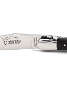 Laguiole-Messer mit Label Geografische Angabe, 12 cm Griff aus Ebenholz, einzelne Klinge, glänzende Edelstahl-Finish 2