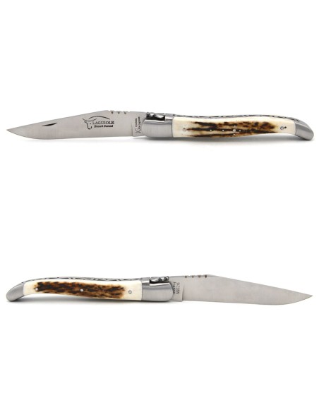 Laguiole with Geographical Indication label, 12 cm deer antler handle