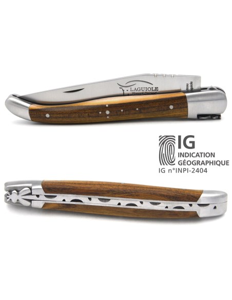 Laguiole mit Label Geografische Angabe, 12 cm Griff aus Pistazienbaum