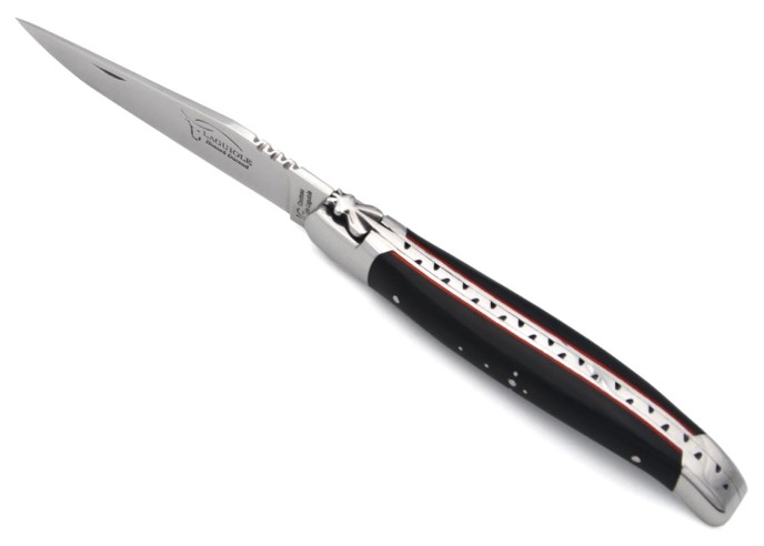 Couteau de Laguiole labellisé IG en ébène, manche de 12 cm