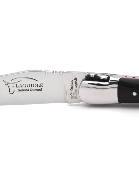 Couteau de Laguiole labellisé IG en ébène, manche de 12 cm