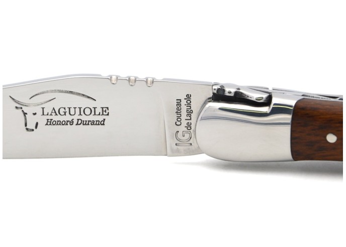 Laguiole with Geographical Indication label, snakewood handle, shiny