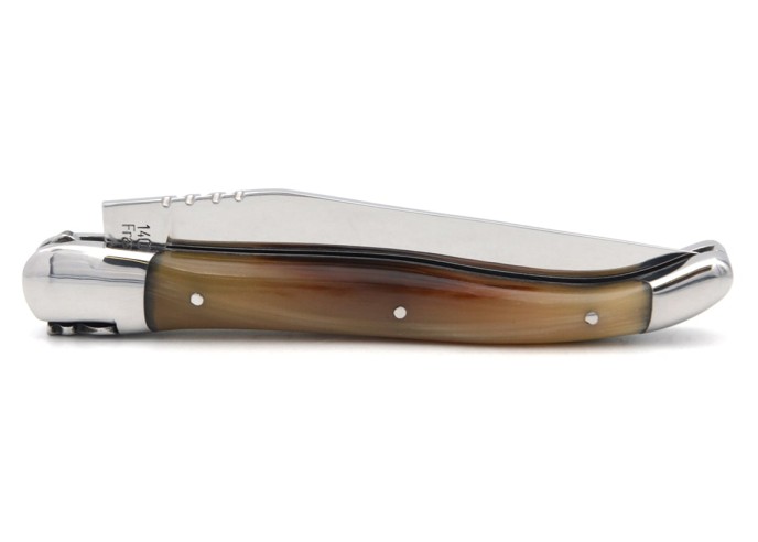 Couteau de Laguiole labellisé IG en pointe de corne claire