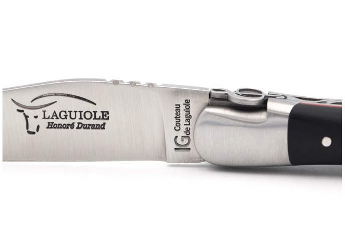 Couteau de Laguiole labellisé IG en ébène, manche de 12 cm