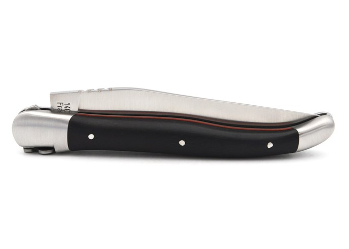 Couteau de Laguiole labellisé IG en ébène, manche de 12 cm