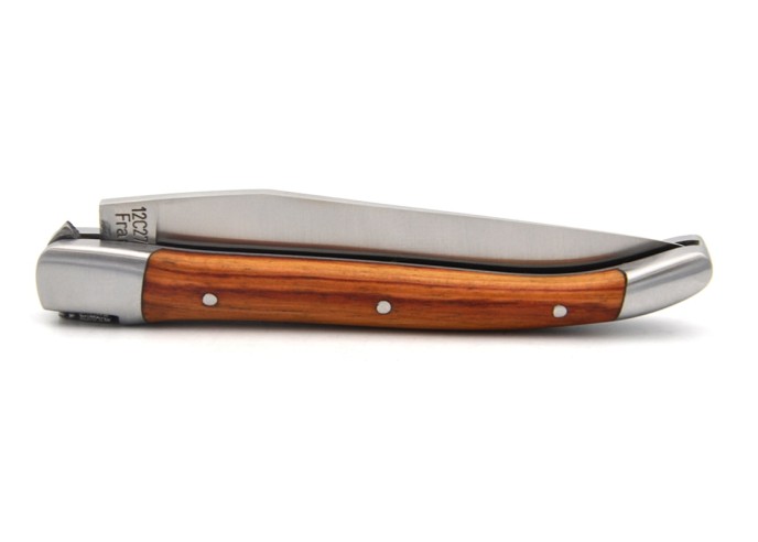 Laguiole Klappmesser, 10 cm, Geschweißte Biene, Griff aus Rosenholz