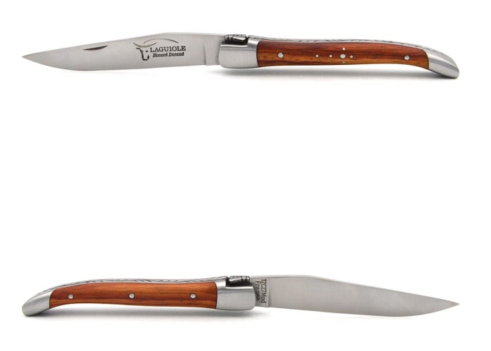 Laguiole Klappmesser, 10 cm, Geschweißte Biene, Griff aus Rosenholz