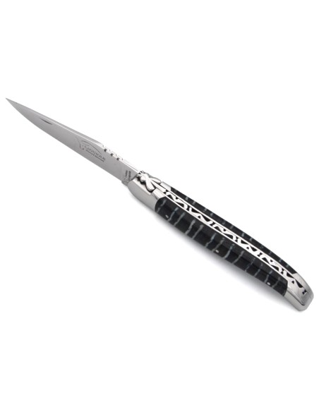 Laguiole mit Geografische Angabe, 12cm Griff aus schwarzem Mammutmolar