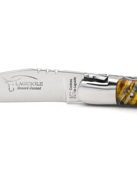 Laguiole mit Geografische Angabe, 12cm Griff aus gelbem Mammutmolar