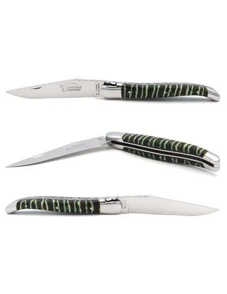 Laguiole mit Geografische Angabe, 12cm Griff aus grünem Mammutmolar