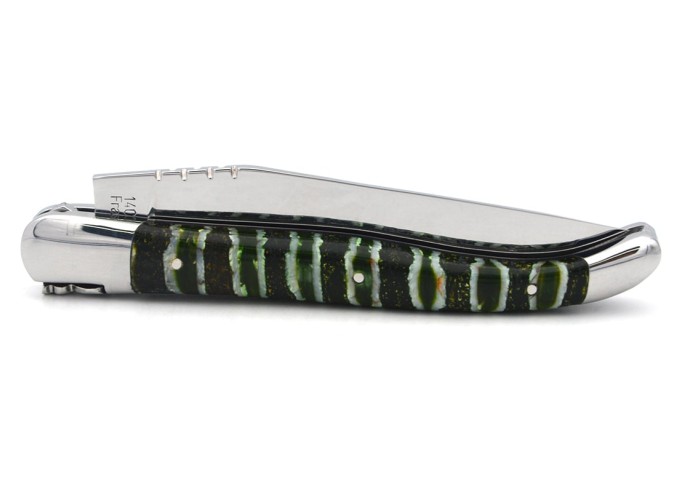 Laguiole with Geographical Indication, 12cm green mammoth molar handle