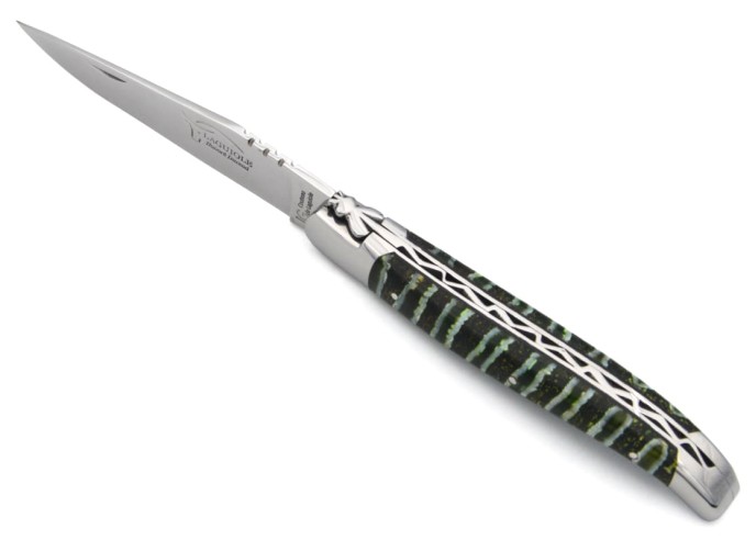 Laguiole with Geographical Indication, 12cm green mammoth molar handle