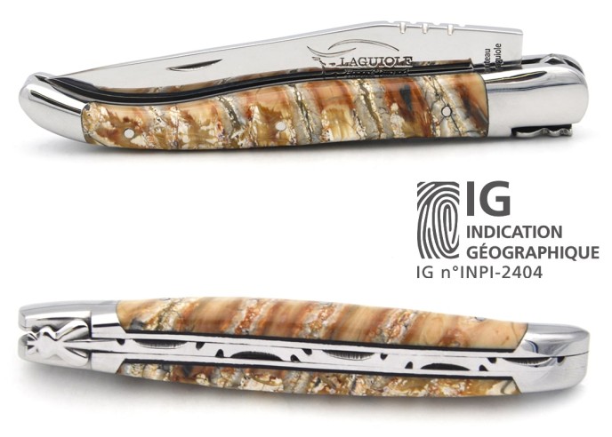 Laguiole with Geographical Indication, 12cm beige mammoth molar handle