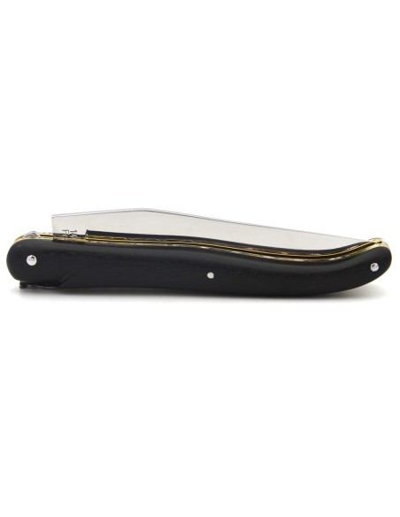 Laguiole 12 cm aus Ebenholz, Dreifachplatten aus Messing-Edelstahl