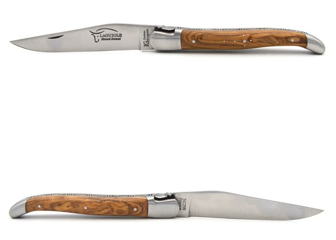 Couteau de Laguiole labellisé IG, manche de 12 cm en olivier