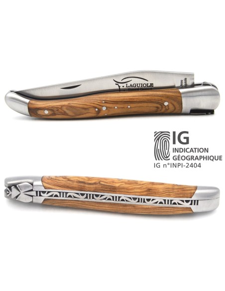 Laguiole mit Label Geografische Angabe, 12 cm Griff aus Olivenholz