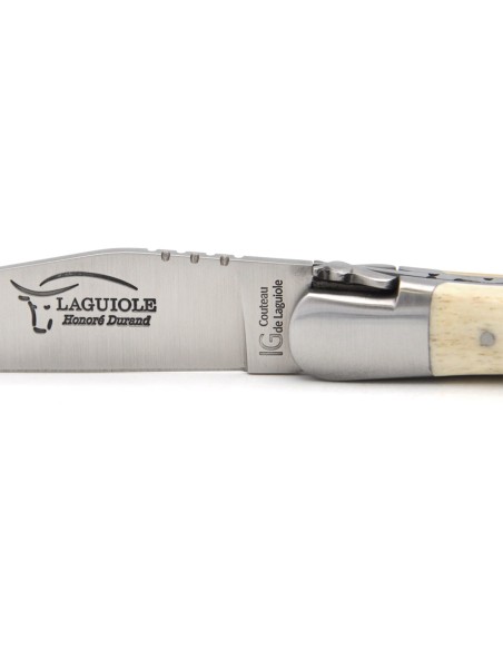 Laguiole mit Label Geografische Angabe, 12 cm Griff aus Knochen (Rind)