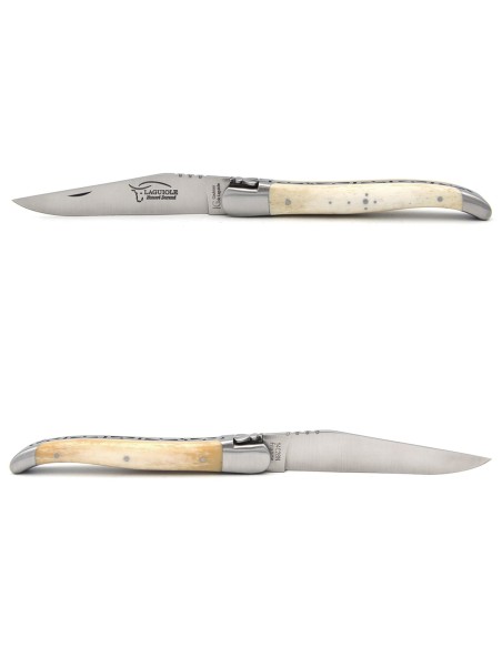 Laguiole with Geographical Indication label, 12 cm bone (bovine) handle