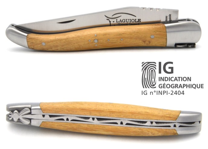 Laguiole with Geographical Indication label, 12 cm acacia wood handle