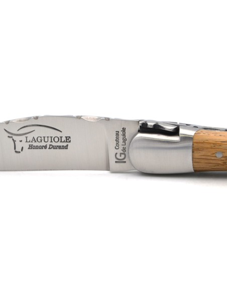 Laguiole with GI, top and bottom chiseling, barrel oak handle