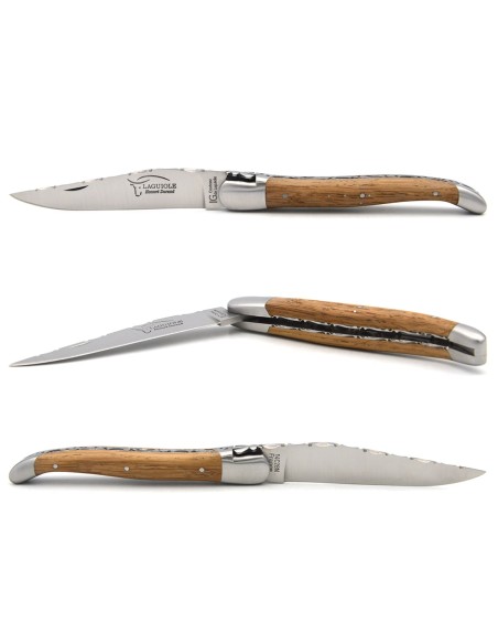 Laguiole with GI, top and bottom chiseling, barrel oak handle