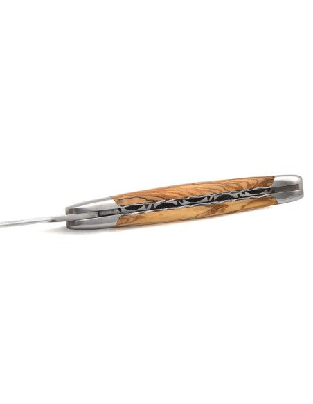 Laguiole unten und oben ziselierte, 12 cm Griff aus Olivenholz
