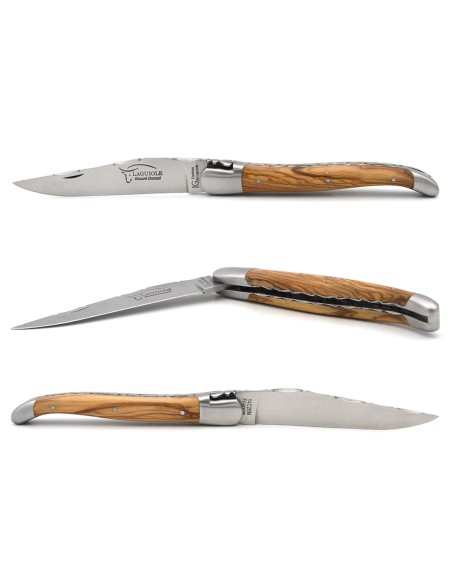 Laguiole unten und oben ziselierte, 12 cm Griff aus Olivenholz