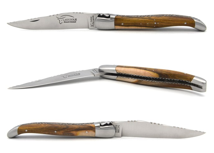 Laguiole with GI, top and bottom chiseling, pistachio wood handle