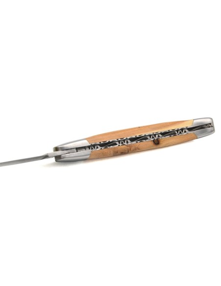 Laguiole unten und oben ziselierte, 12 cm Griff aus Wacholderholz