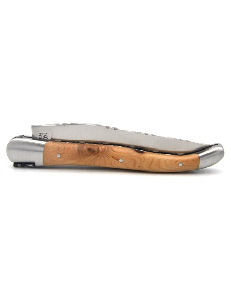 Laguiole with GI, top and bottom chiseling, juniper wood handle